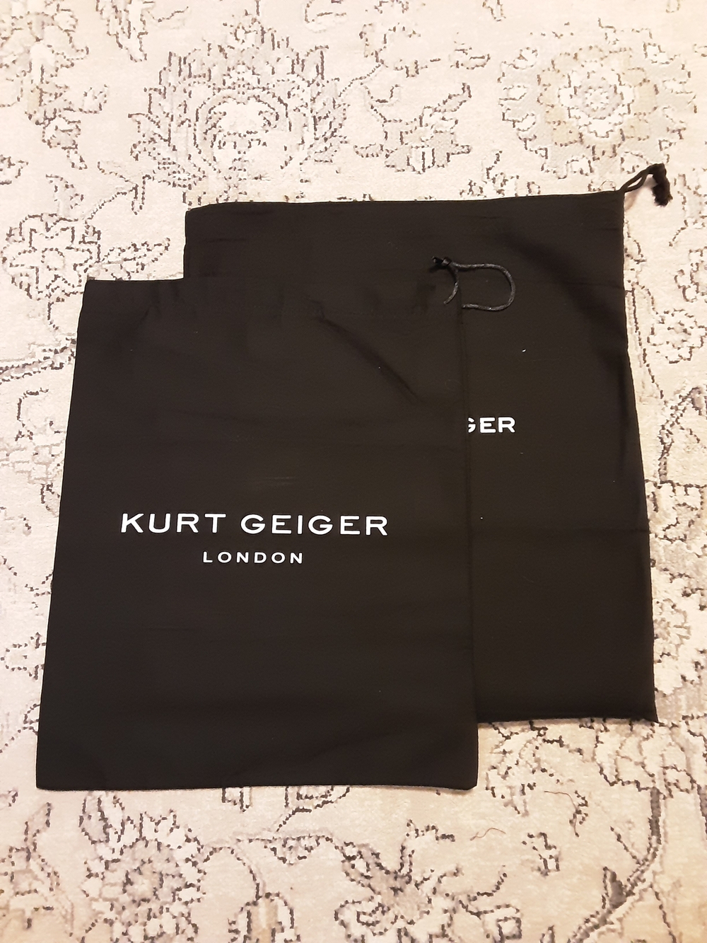 Kurt Geiger Black Drawstring Dust Bags — Set of 2